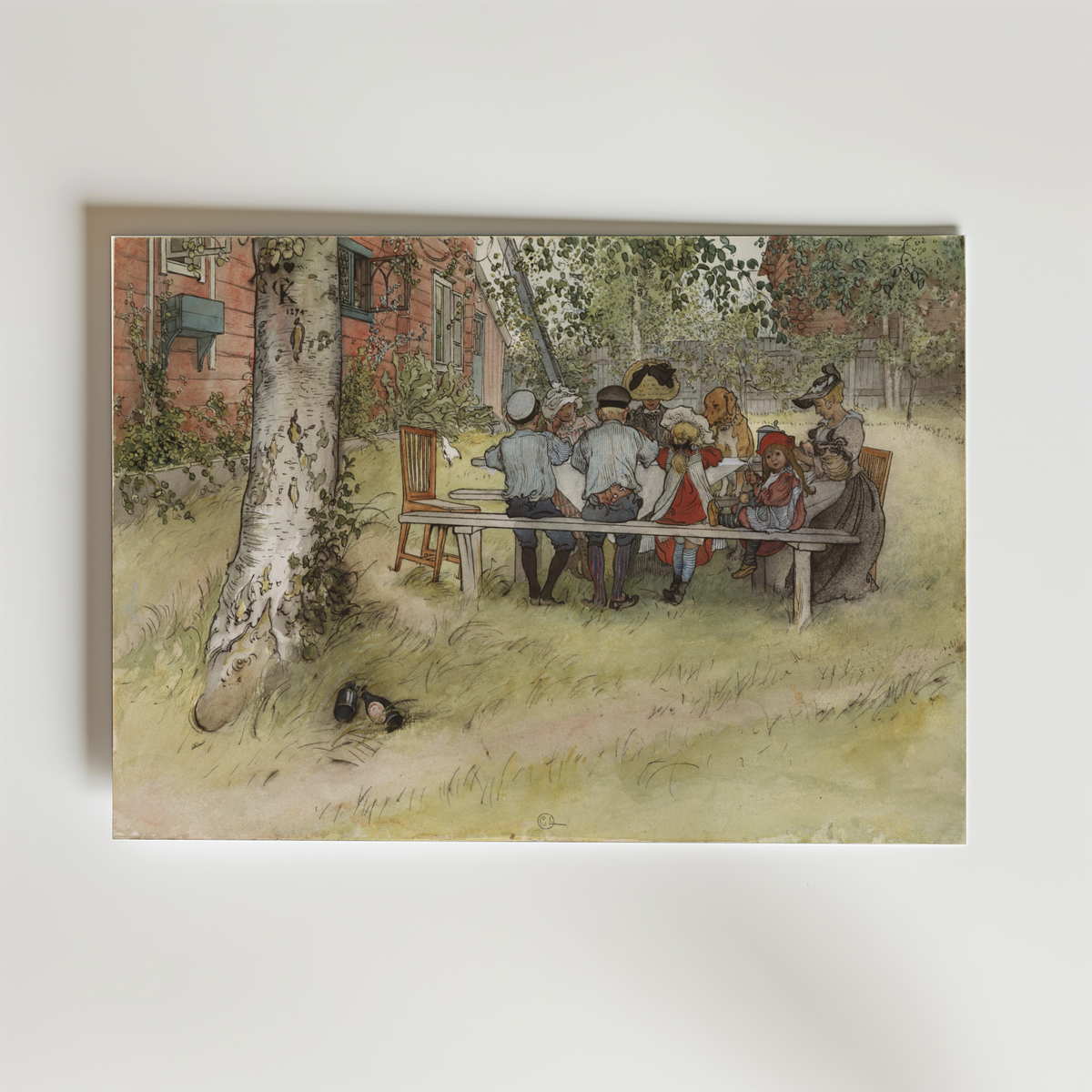 Carl Larsson Breakfast under – stilfullt konsttryck från Bozetto, tryckt på matt finpapper
