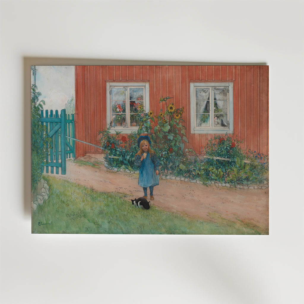 Carl Larsson Brita, en katt och affisch på neutral bakgrund – poster från Bozetto