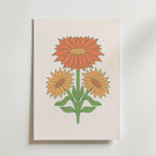 Sunburst Blooms – stilfullt konsttryck från Bozetto, tryckt på matt finpapper i hög tryckkvalitet