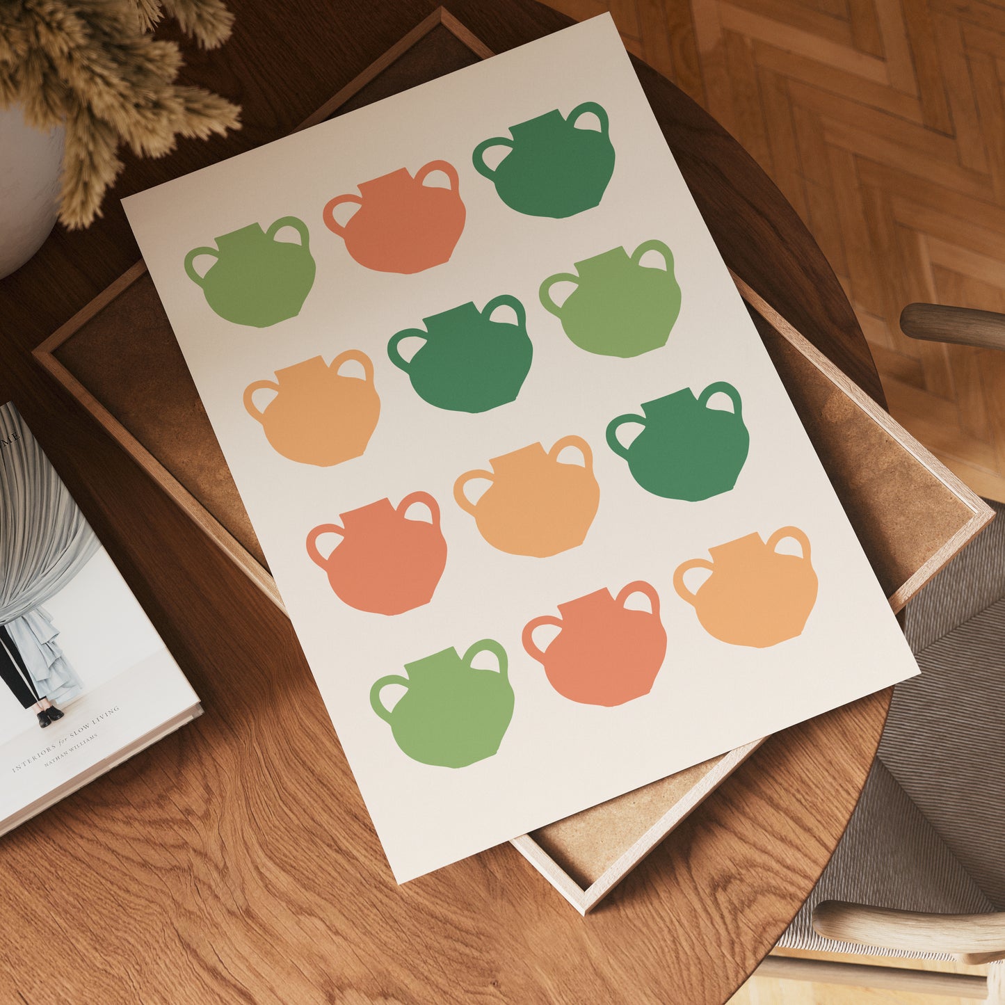 Retro Tea Cup Grid Poster