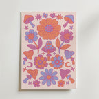 Pink Psychedelic Flowers – stilfullt konsttryck från Bozetto, tryckt på matt finpapper