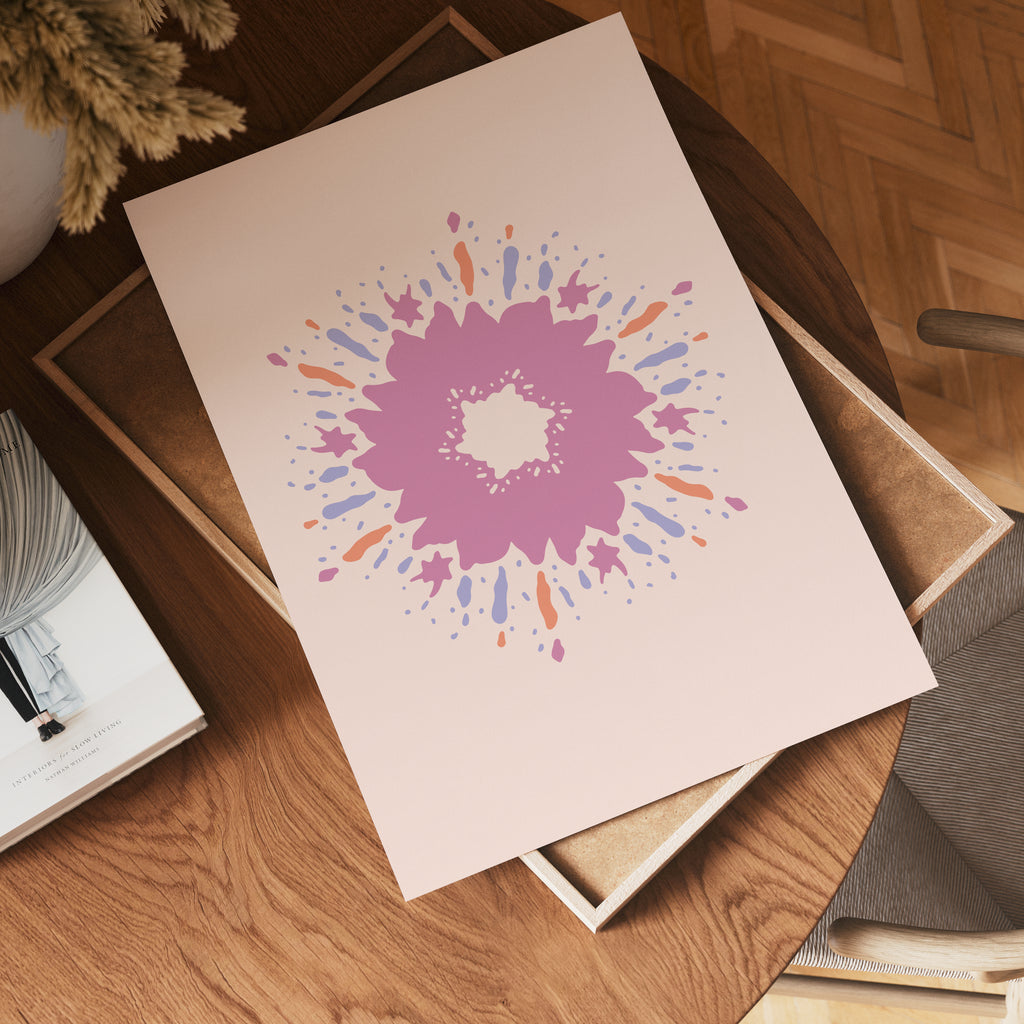 Pink Paintburst Energy – affisch med stilfullt motiv från Bozetto i hög kvalitet