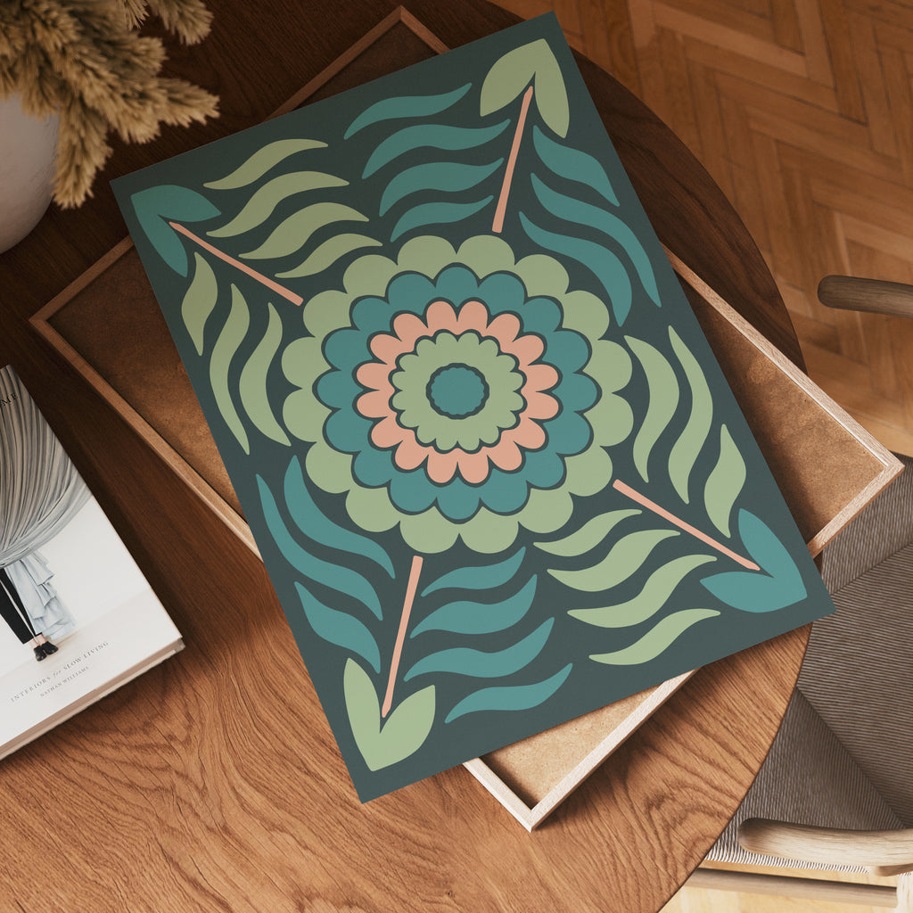 Midnight Bloom Pattern – affisch med stilfullt motiv från Bozetto i hög kvalitet