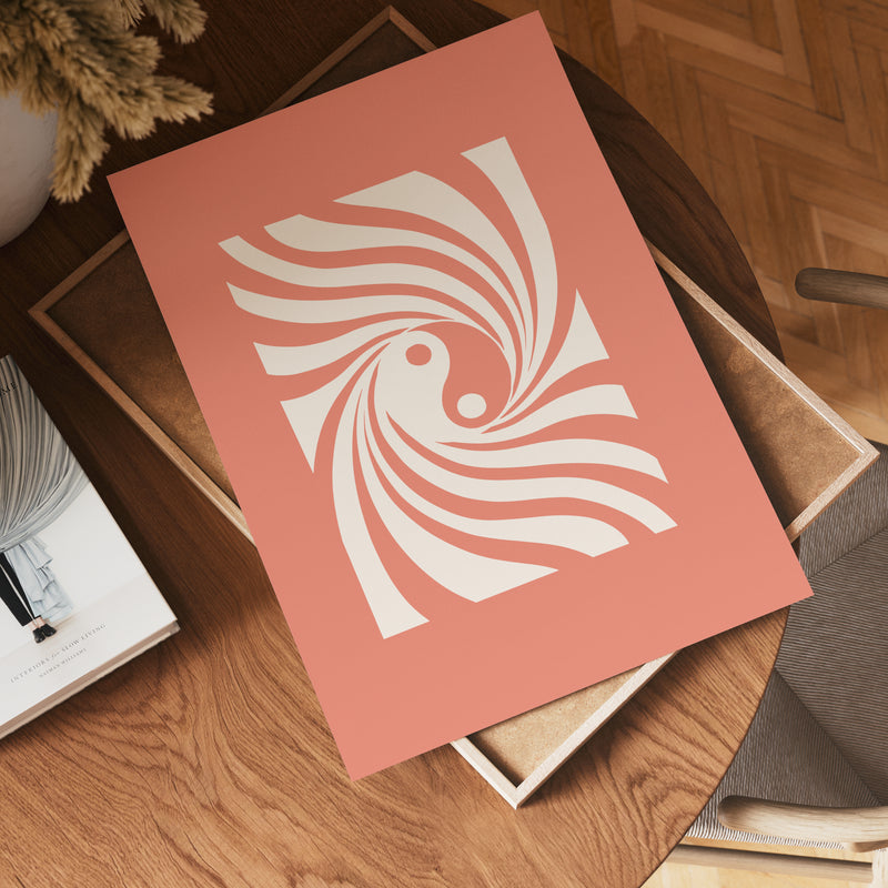 Peach Spiral Flow Poster
