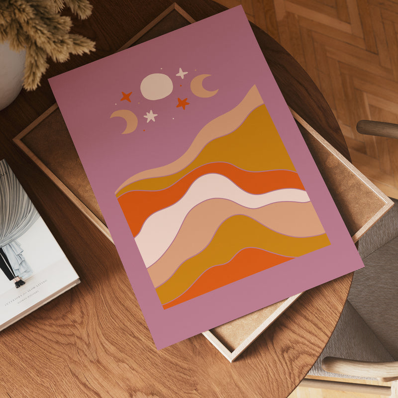 Desert Moonscape Poster