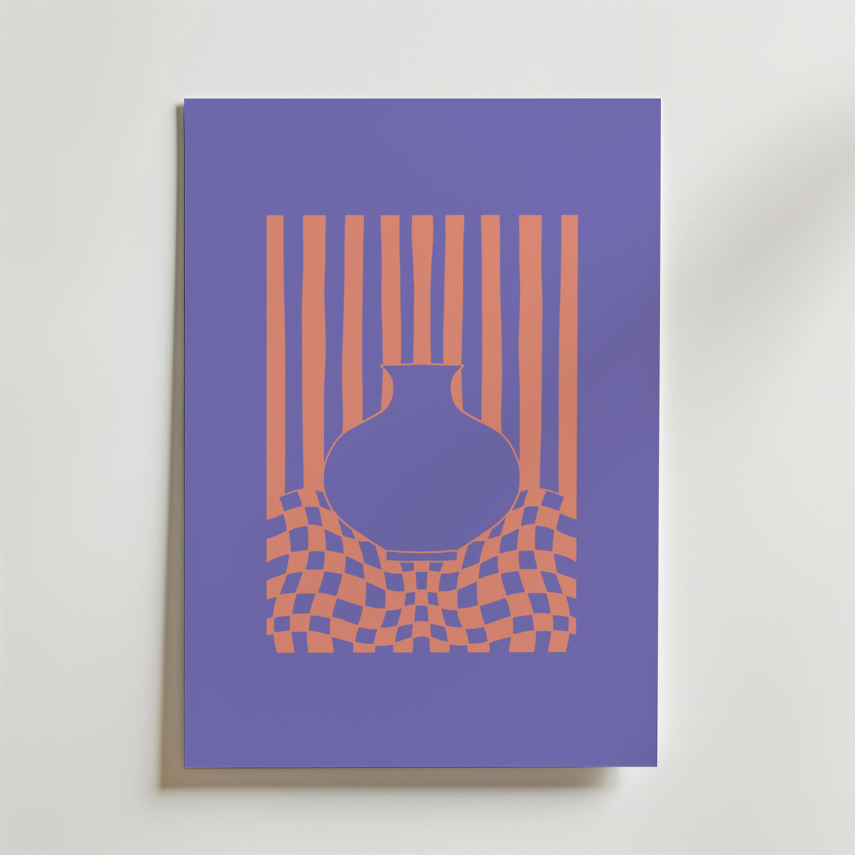 Striped Vase Illusion – stilfullt konsttryck från Bozetto, tryckt på matt finpapper