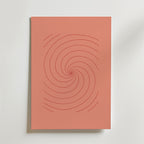 Terracotta Spiral Flow – stilfullt konsttryck från Bozetto, tryckt på matt finpapper