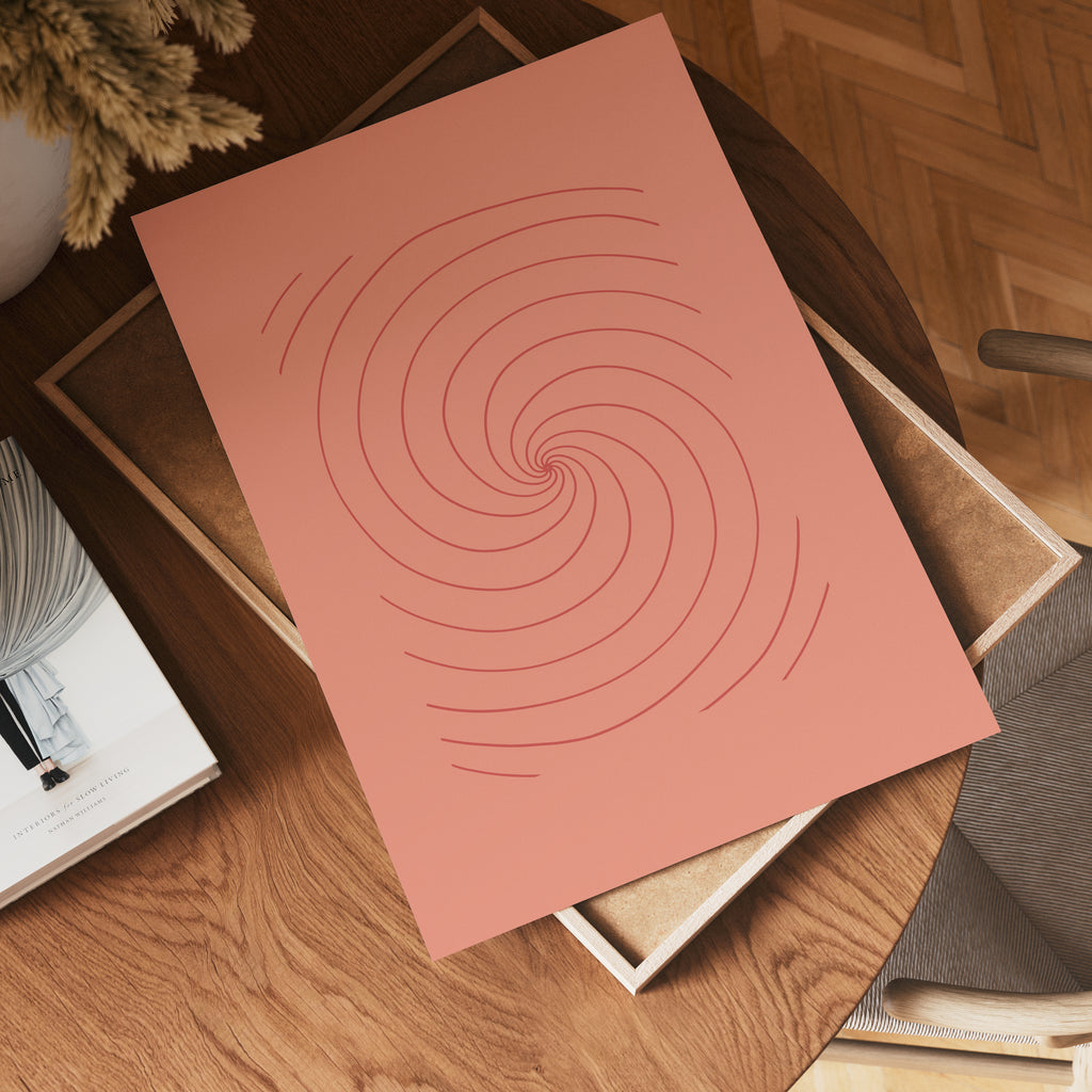 Terracotta Spiral Flow – affisch med stilfullt motiv från Bozetto i hög kvalitet