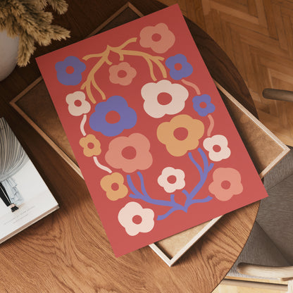 Red Garden Bloom Poster