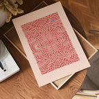 Red Hypnotic Waves poster visad rakt fram – Bozetto affisch i hög tryckkvalitet i hög tryckkvalitet