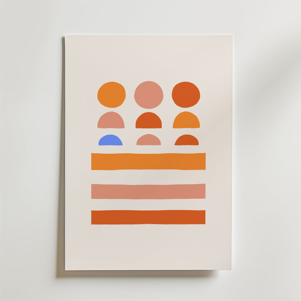 Terracotta Geometry – stilfullt konsttryck från Bozetto, tryckt på matt finpapper
