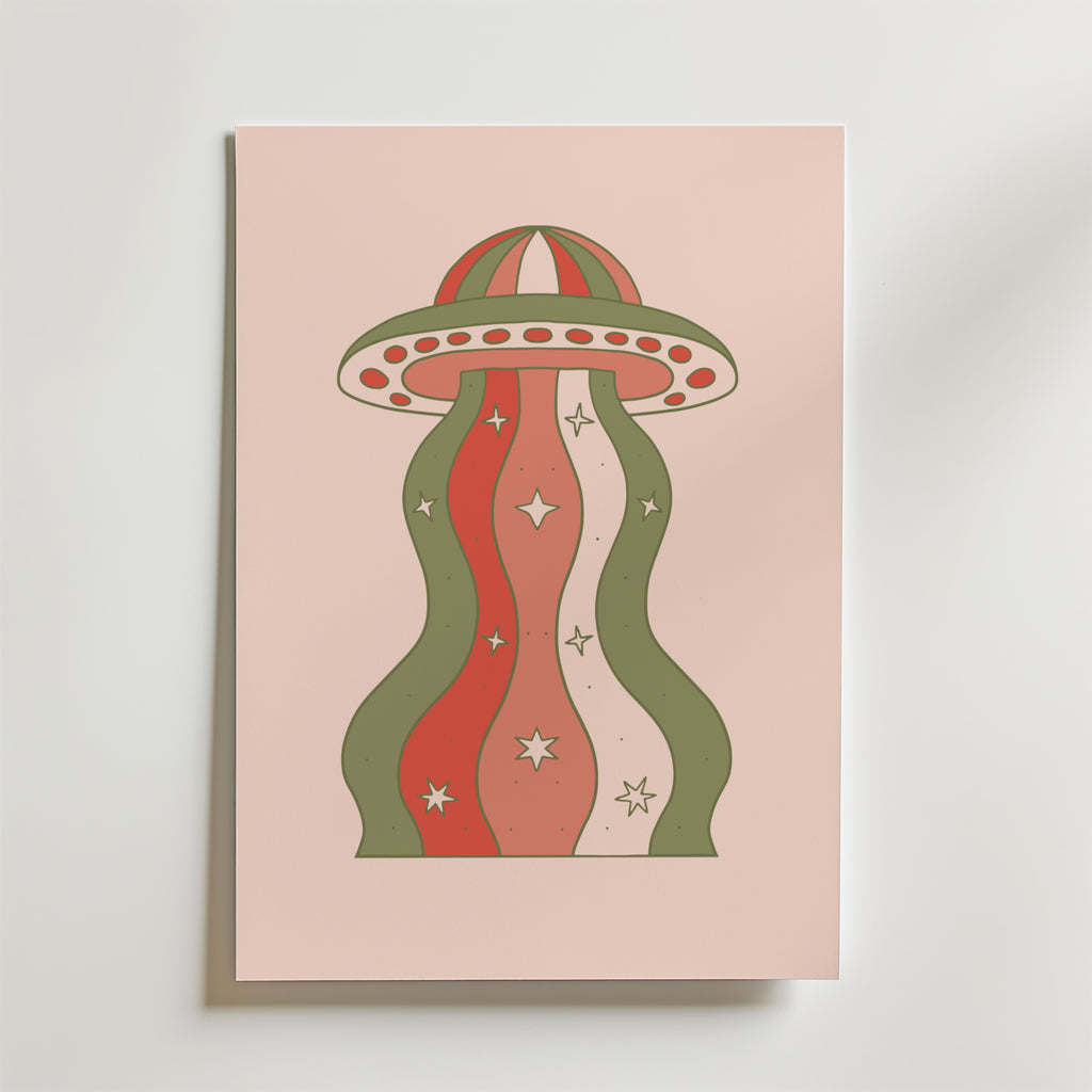Wavy Mushroom – stilfullt konsttryck från Bozetto, tryckt på matt finpapper i hög tryckkvalitet