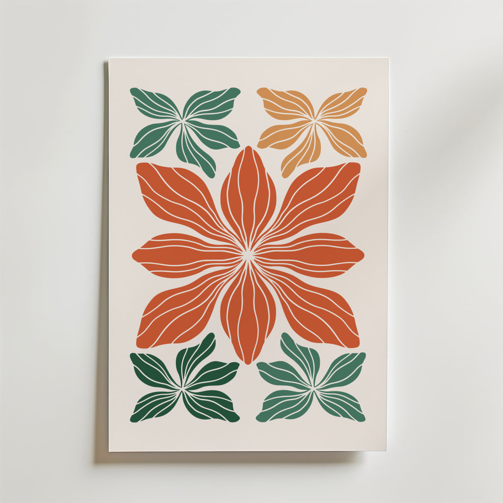 Bold Botanical Geometry – stilfullt konsttryck från Bozetto, tryckt på matt finpapper