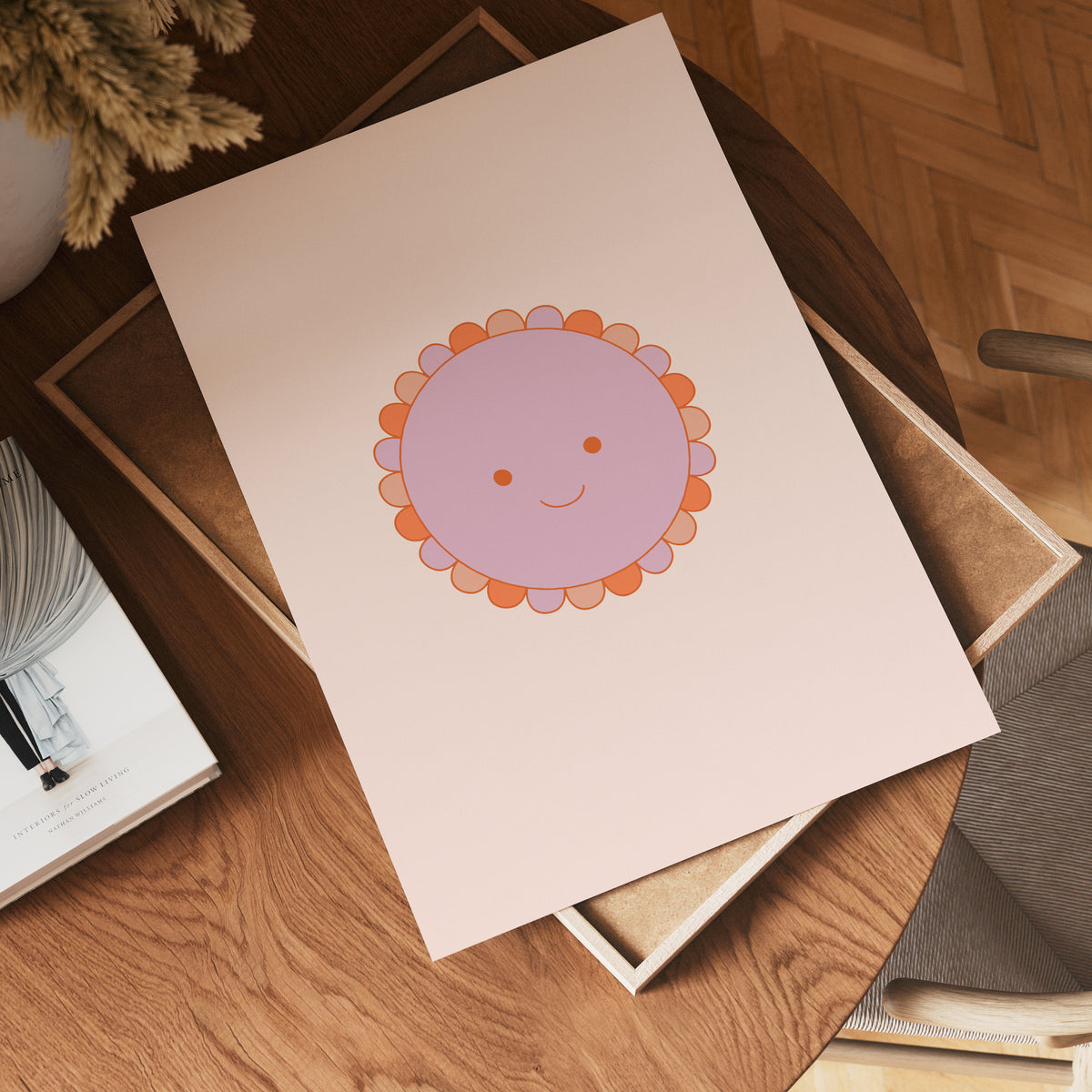 Smiling Sunflower Face – affisch med stilfullt motiv från Bozetto i hög kvalitet