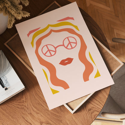 Retro Sunglasses Lady Poster