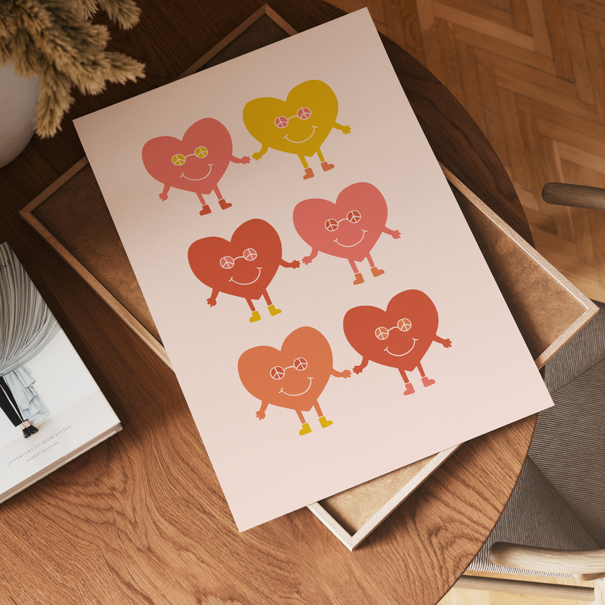 Colorful Heart Friends – affisch med stilfullt motiv från Bozetto i hög kvalitet