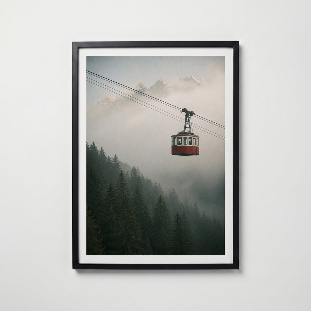 Cable Car in the Mist Poster