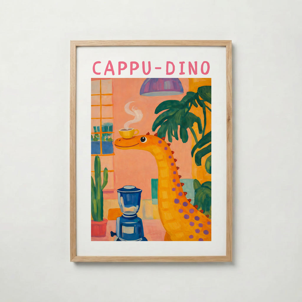 Cappu Dino poster visad rakt fram – Bozetto affisch i hög tryckkvalitet i hög tryckkvalitet