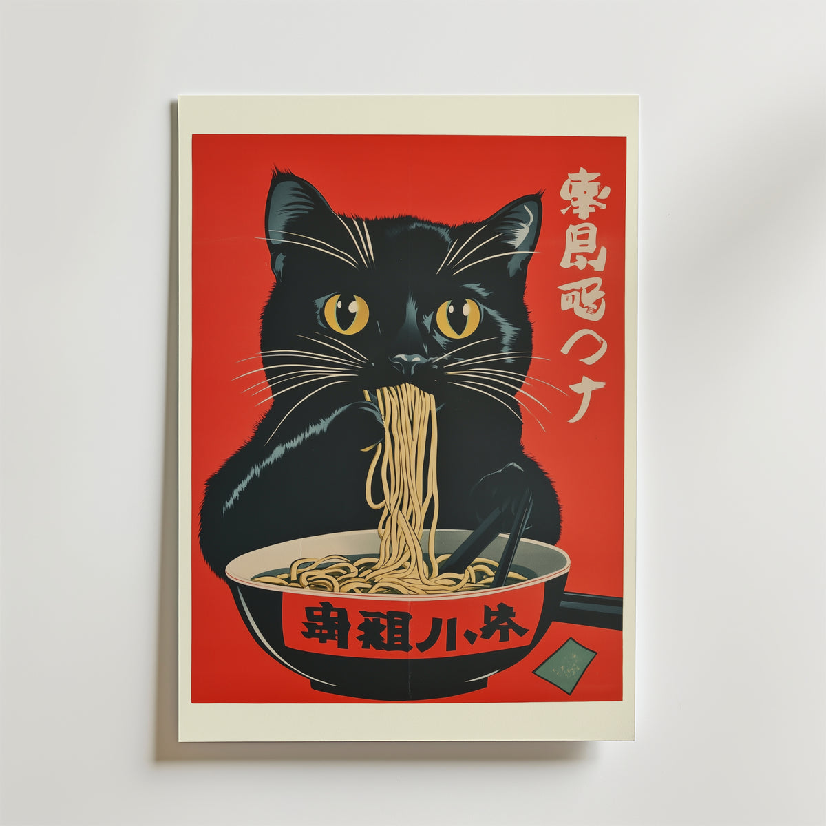 Bundle 2-pack Japandi Ramen Cat Delight – kuraterad postercollection som lyfter hemmet hos Bozetto