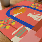 Cat Under the Blue Arch Poster – närbild på papper