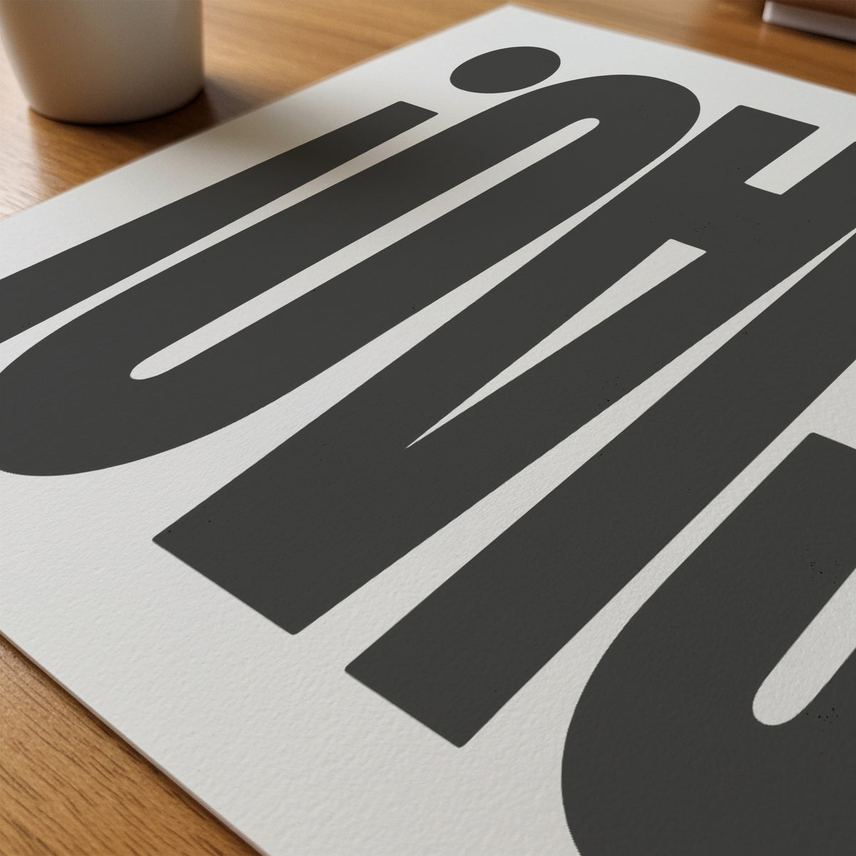 Ciao Bold Type Poster – närbild på papper