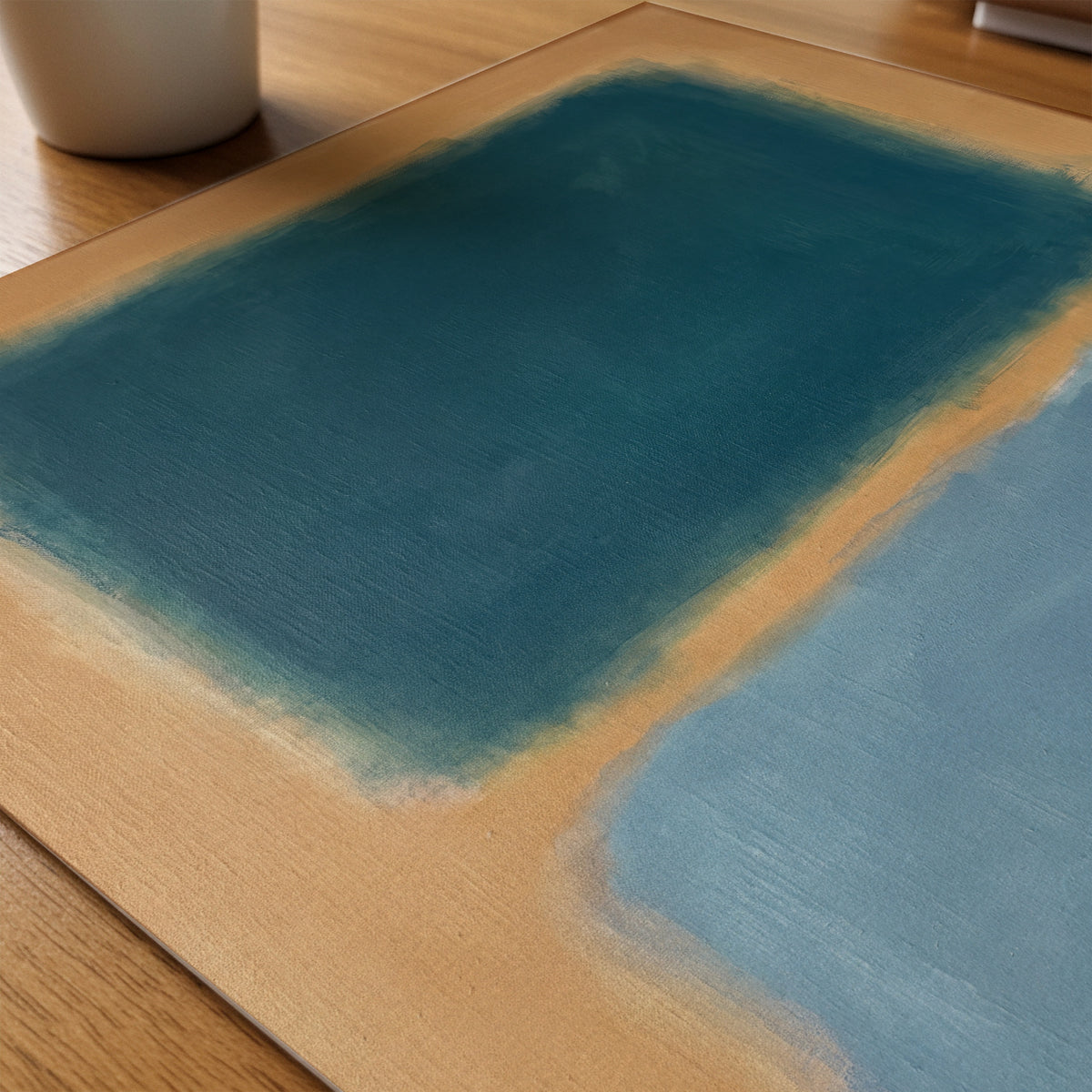 Colour Field in Teal Poster – närbild på papper