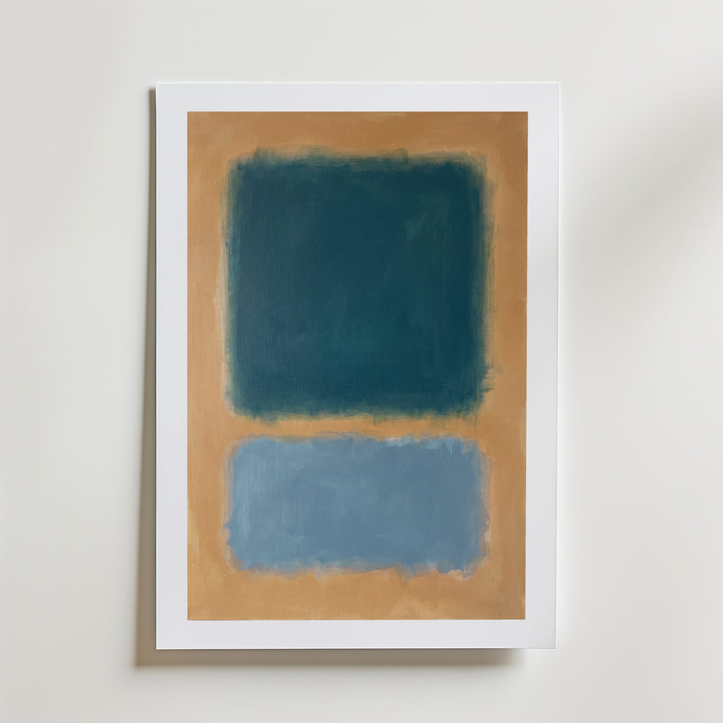 Colour Field in Teal Poster – med passepartout