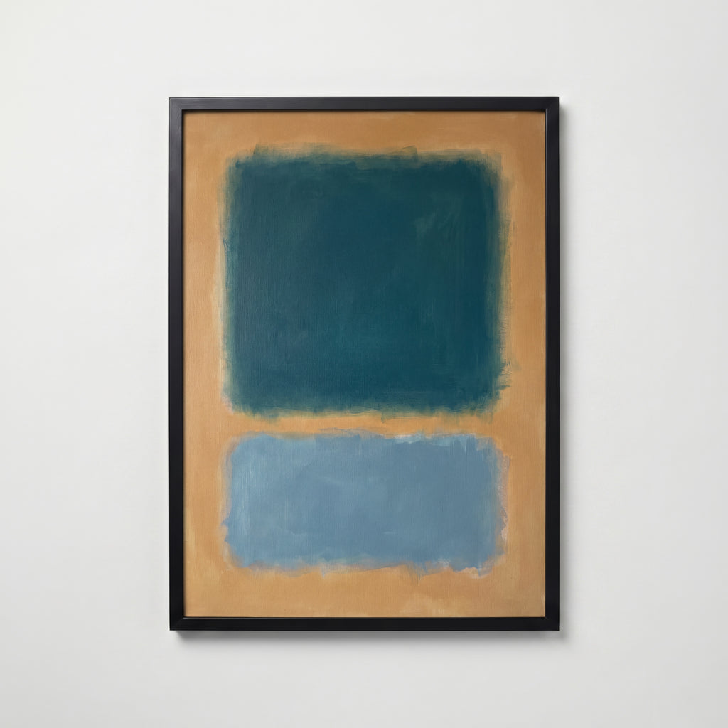 Colour Field in Teal Poster – svart ram