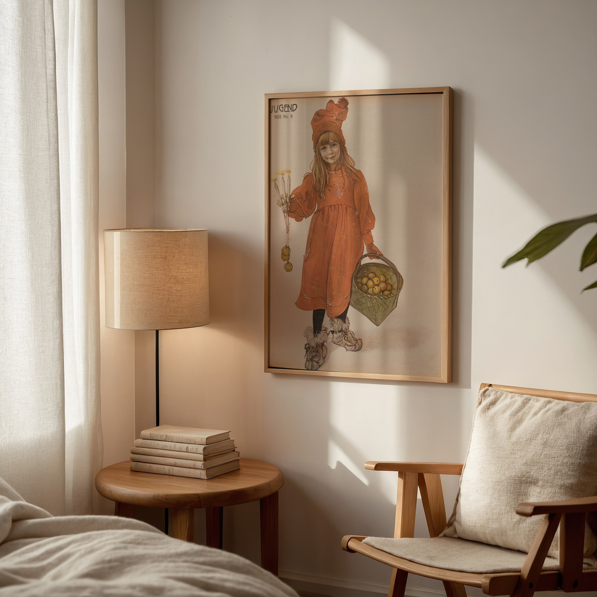 Carl Larsson Brita as Iduna affisch i ljust minimalistiskt vardagsrum – köp enkelt hos Bozetto