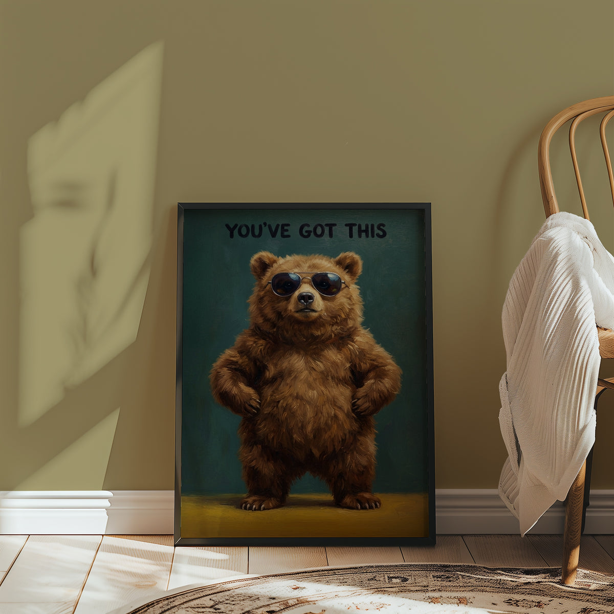 Cool Bear Poster med svart ram