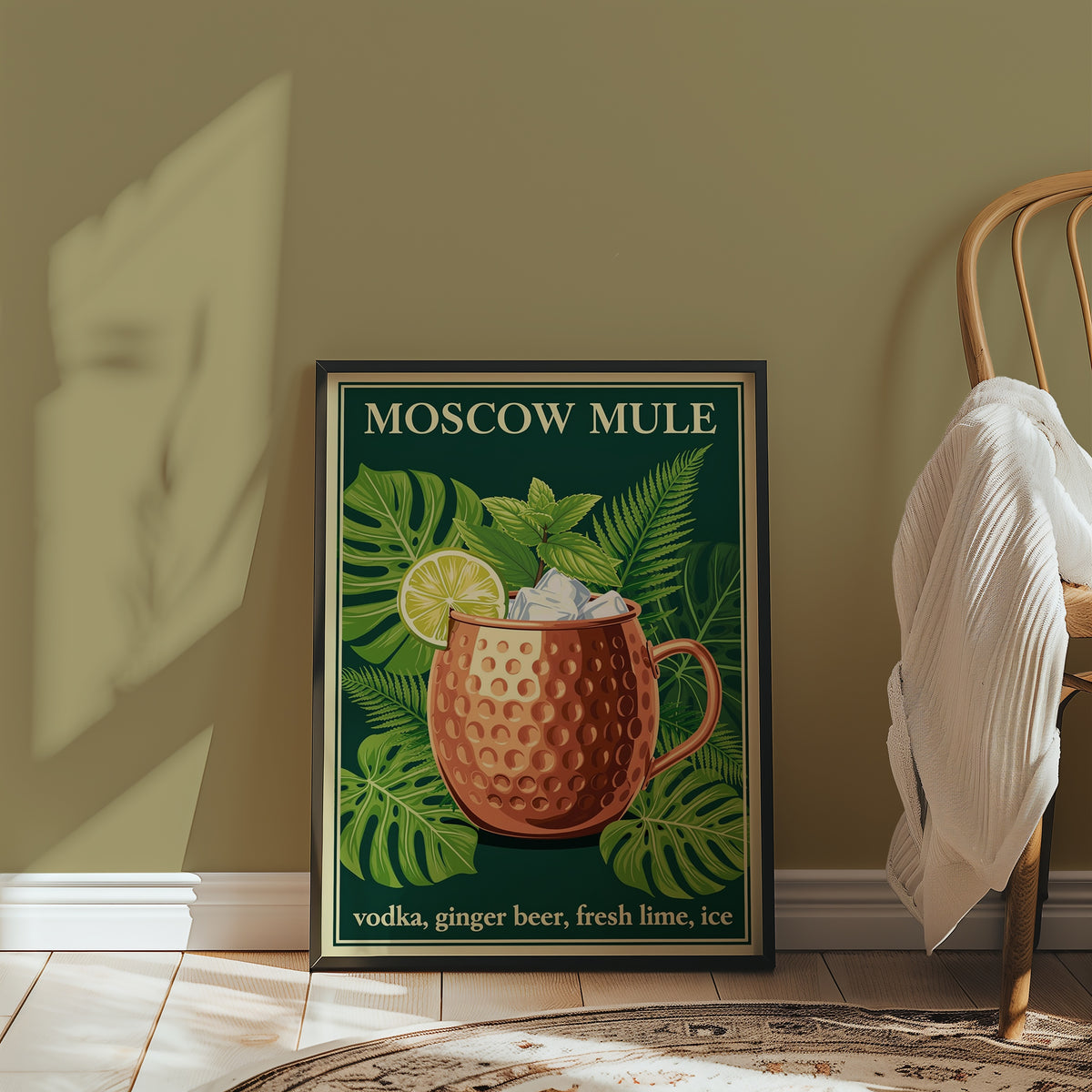 Copper Garden Poster med valnötsram