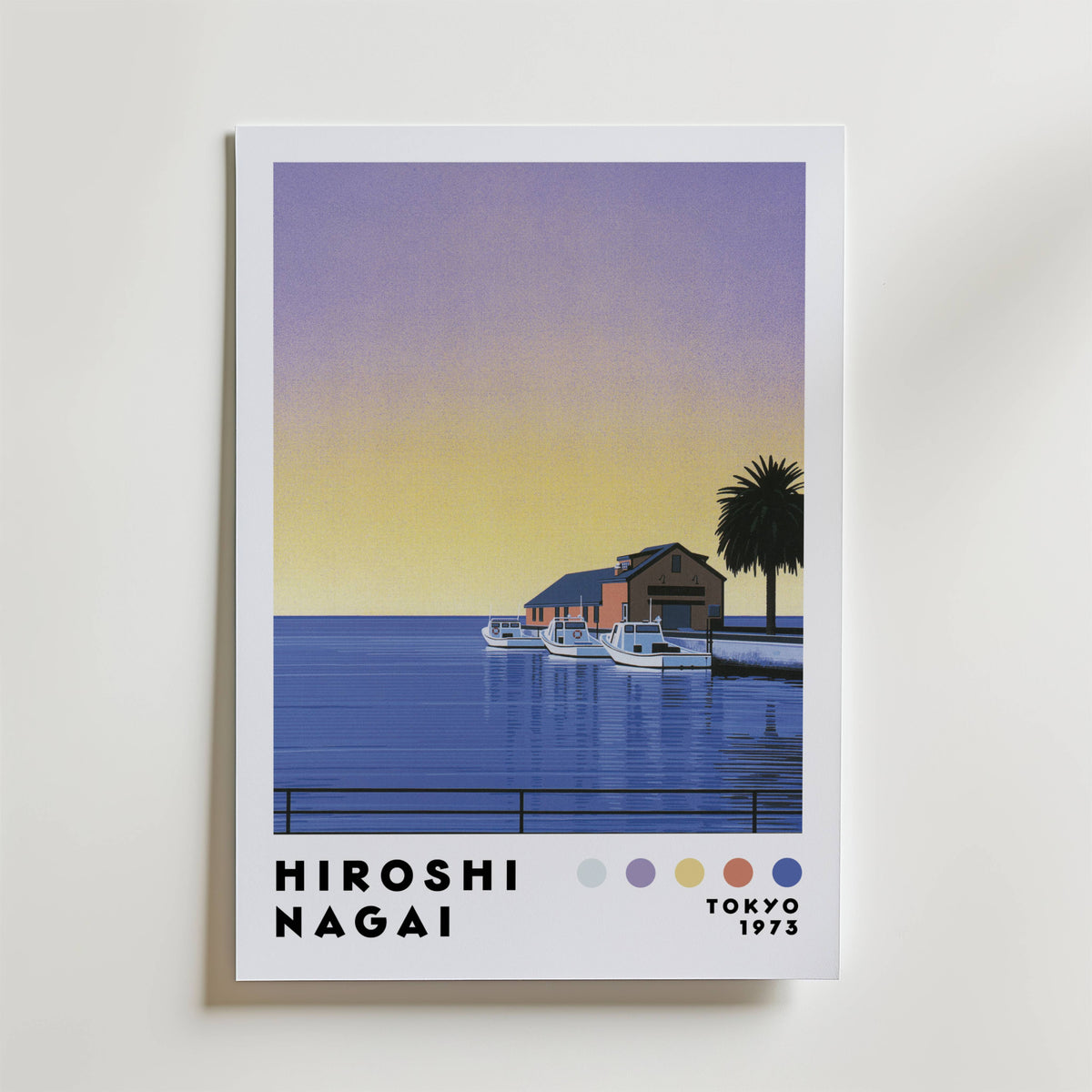 Mockup av Hiroshi Nagai Lavender affisch på vägg – köp enkelt hos Bozetto i hög kvalitet