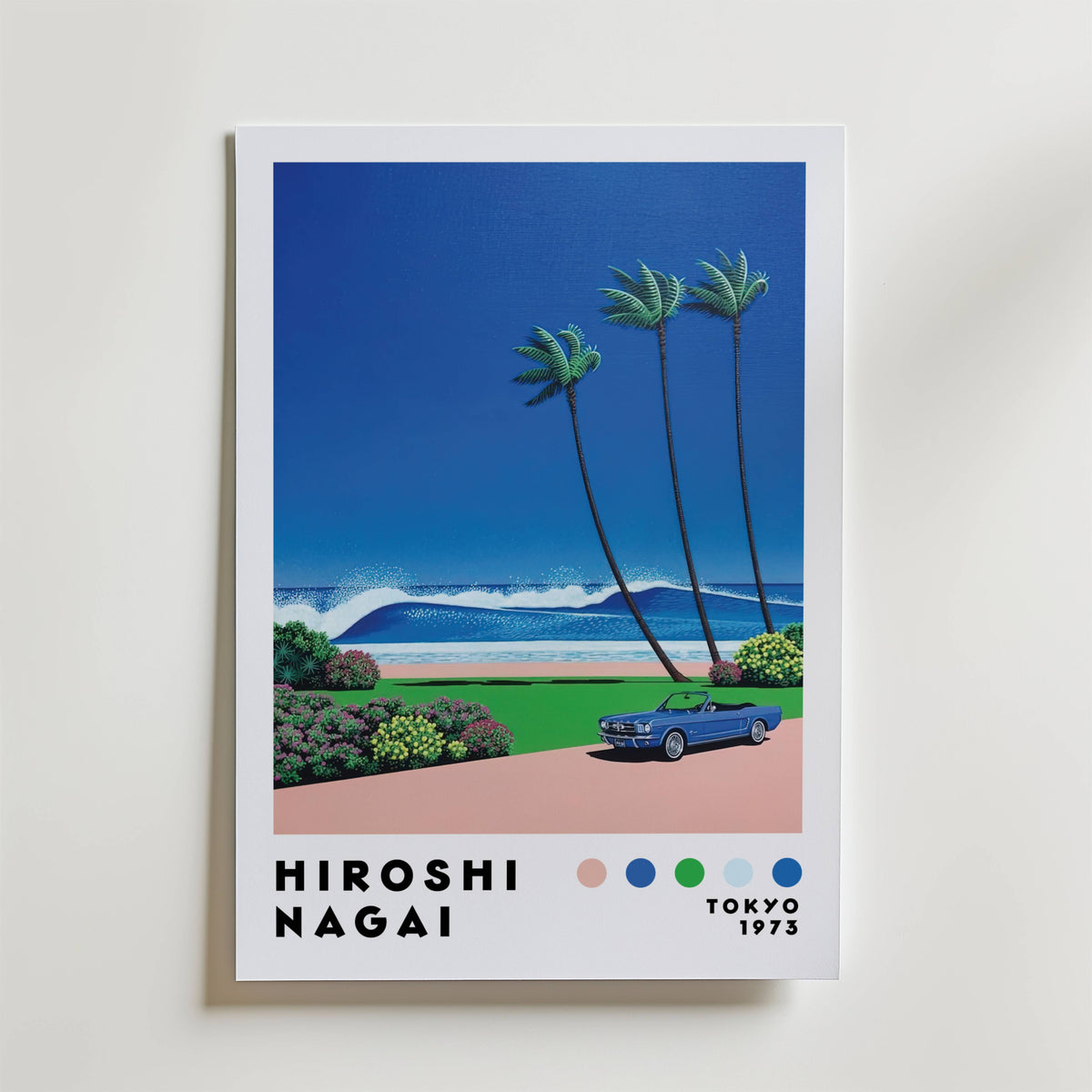Mockup av Hiroshi Nagai Ocean Breeze affisch på vägg – köp enkelt hos Bozetto i hög kvalitet