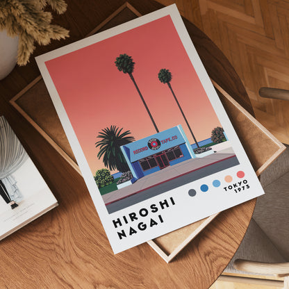 Hiroshi Nagai Sunset Record Store Poster