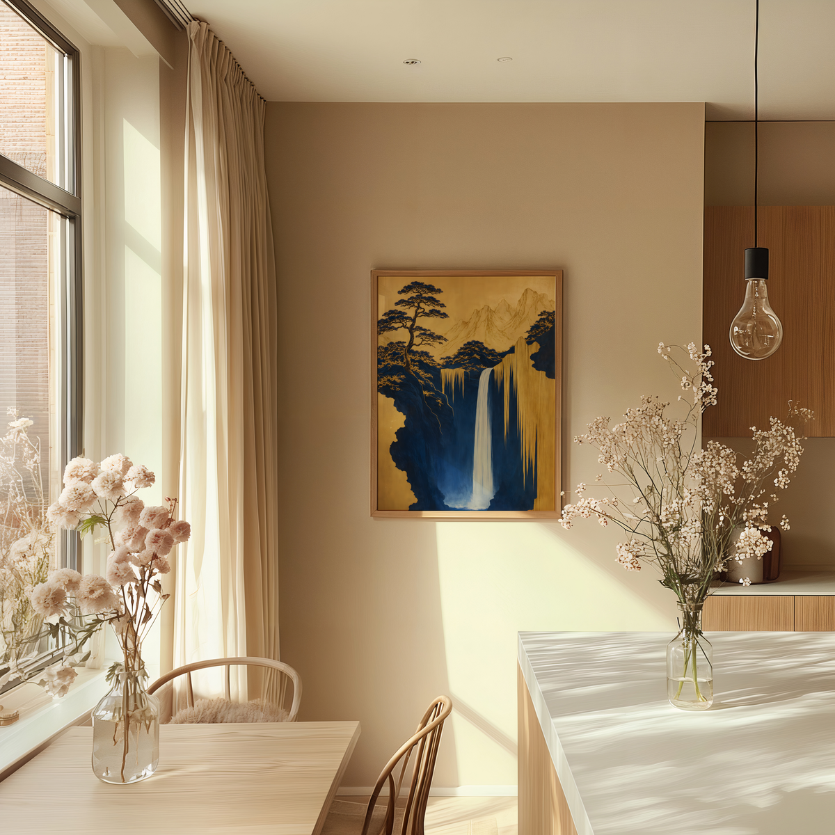 Golden Cascade Silence – affisch med stilfullt motiv från Bozetto i hög kvalitet