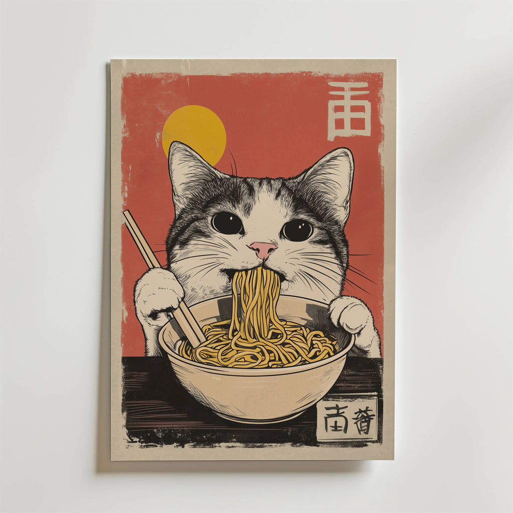 Bundle 3-pack Noodle Cat Trio – kuraterad postercollection som lyfter hemmet hos Bozetto