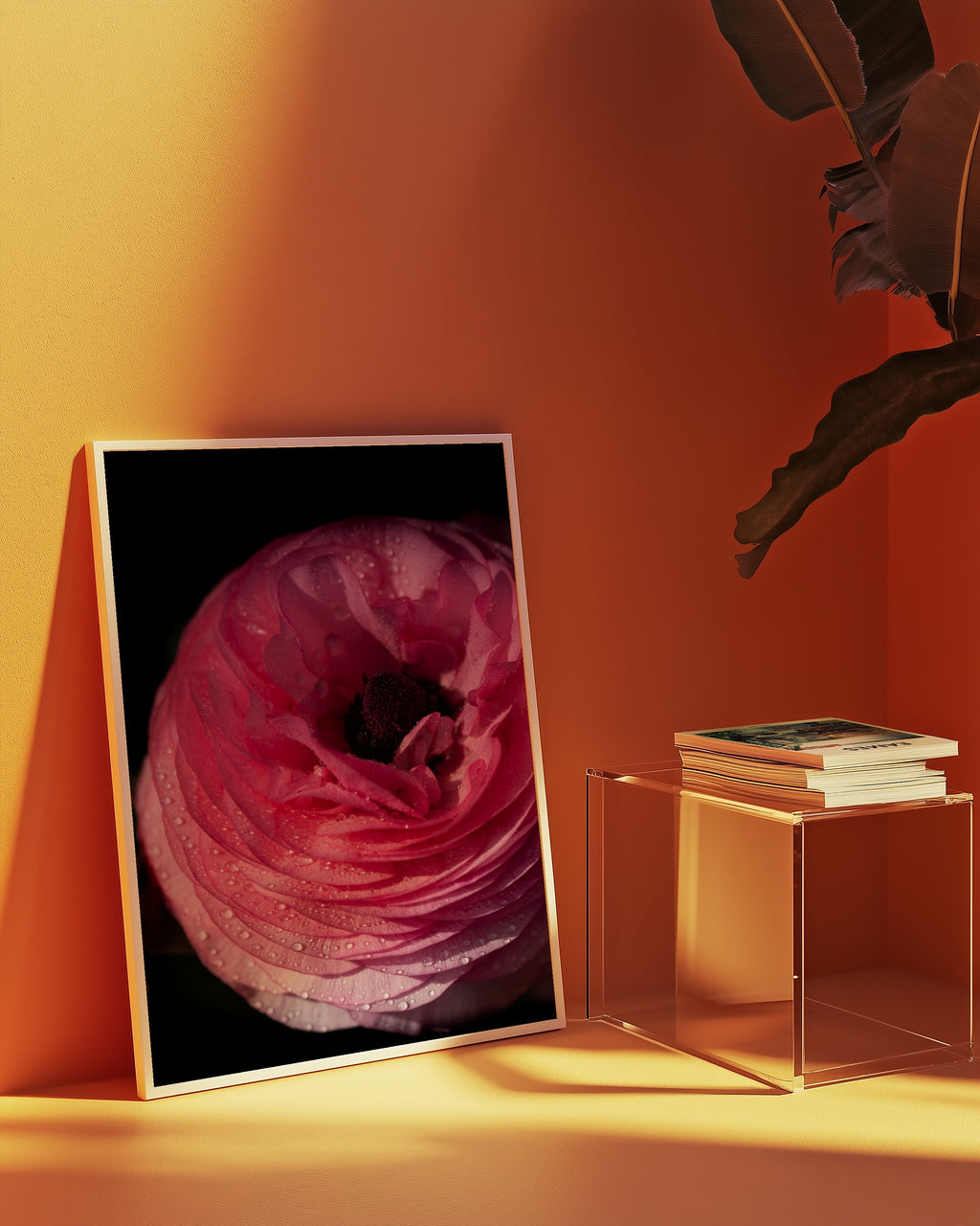 Dreamy Ranunculus Poster i rumskomposition med ekram