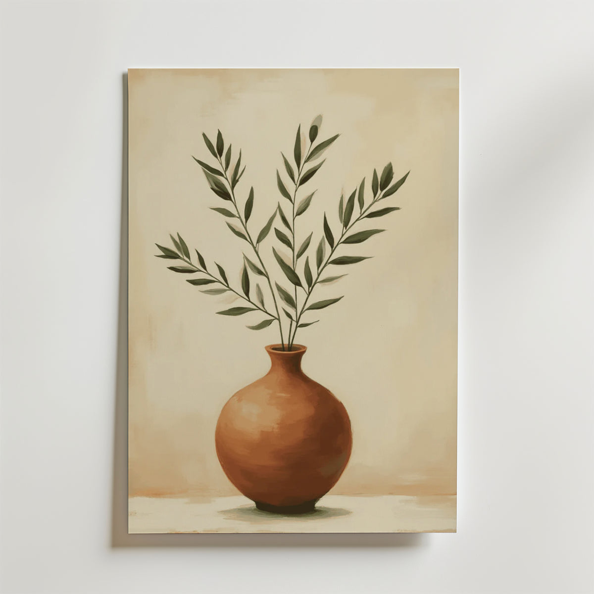 Minimalist Terracotta Vase – stilfullt konsttryck från Bozetto, tryckt på matt finpapper