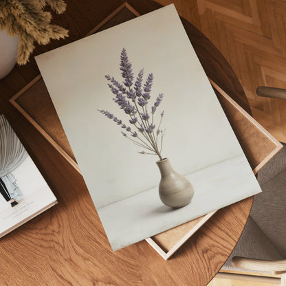 Ceramic Vase Dried Lavender Poster