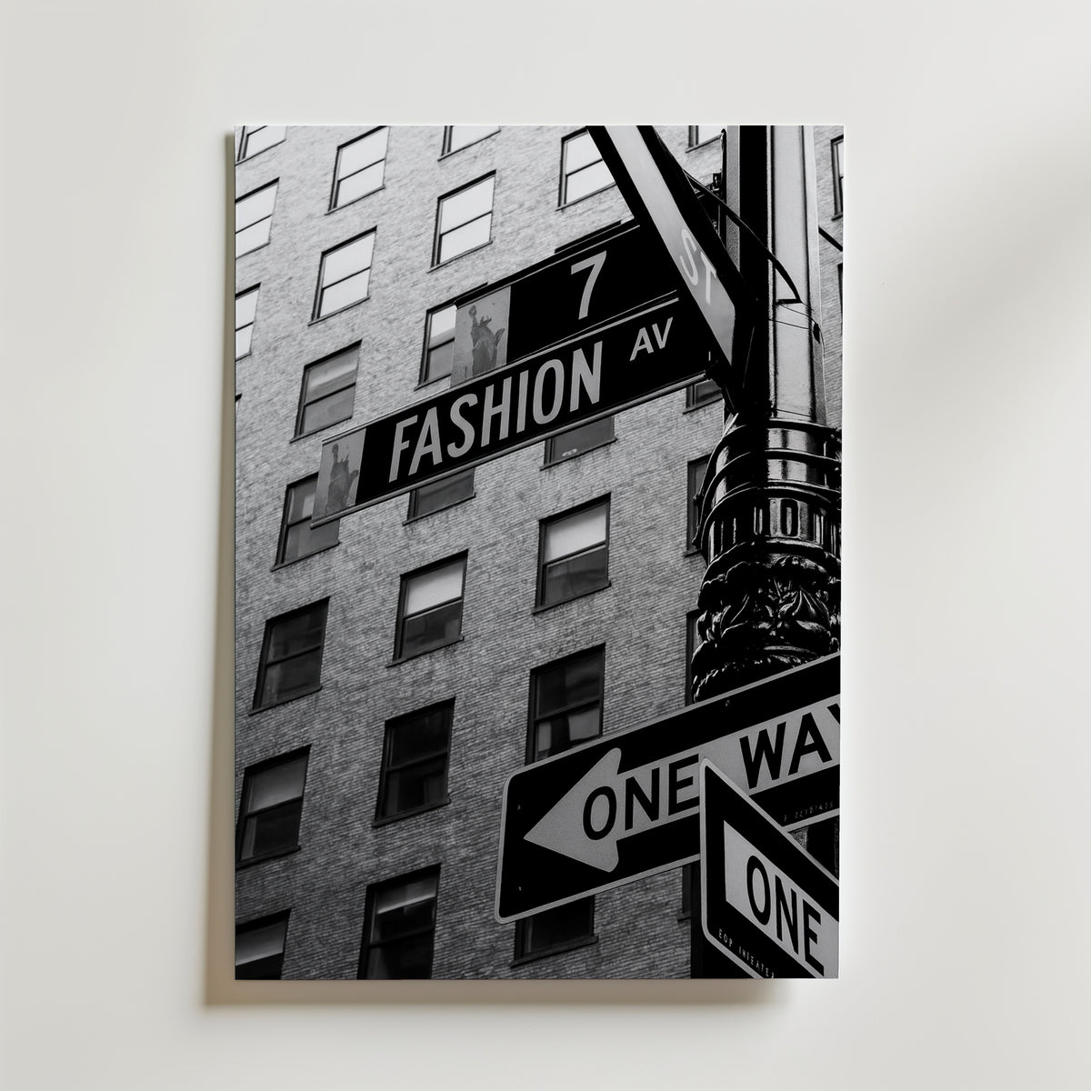 Fashion Avenue Sign Poster – canvas utan passepartout