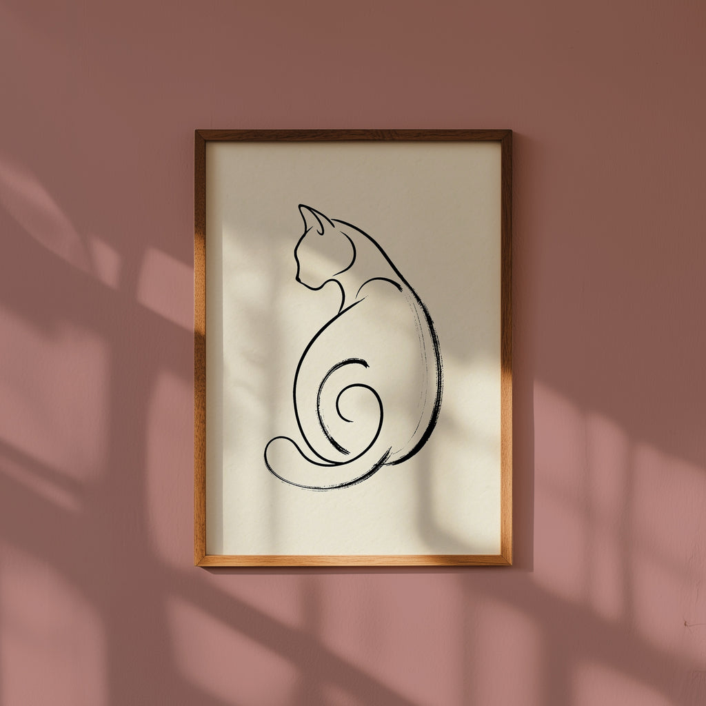 Feline Curl Poster i rumskomposition med ekram