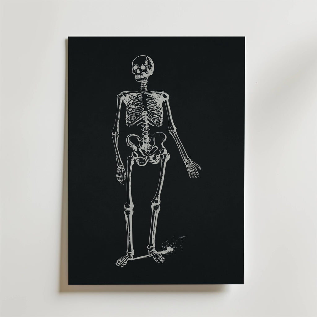 Dancing Skeleton – stilfullt konsttryck från Bozetto, tryckt på matt finpapper i hög tryckkvalitet