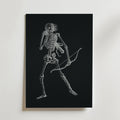 Skeleton Archer – stilfullt konsttryck från Bozetto, tryckt på matt finpapper i hög tryckkvalitet