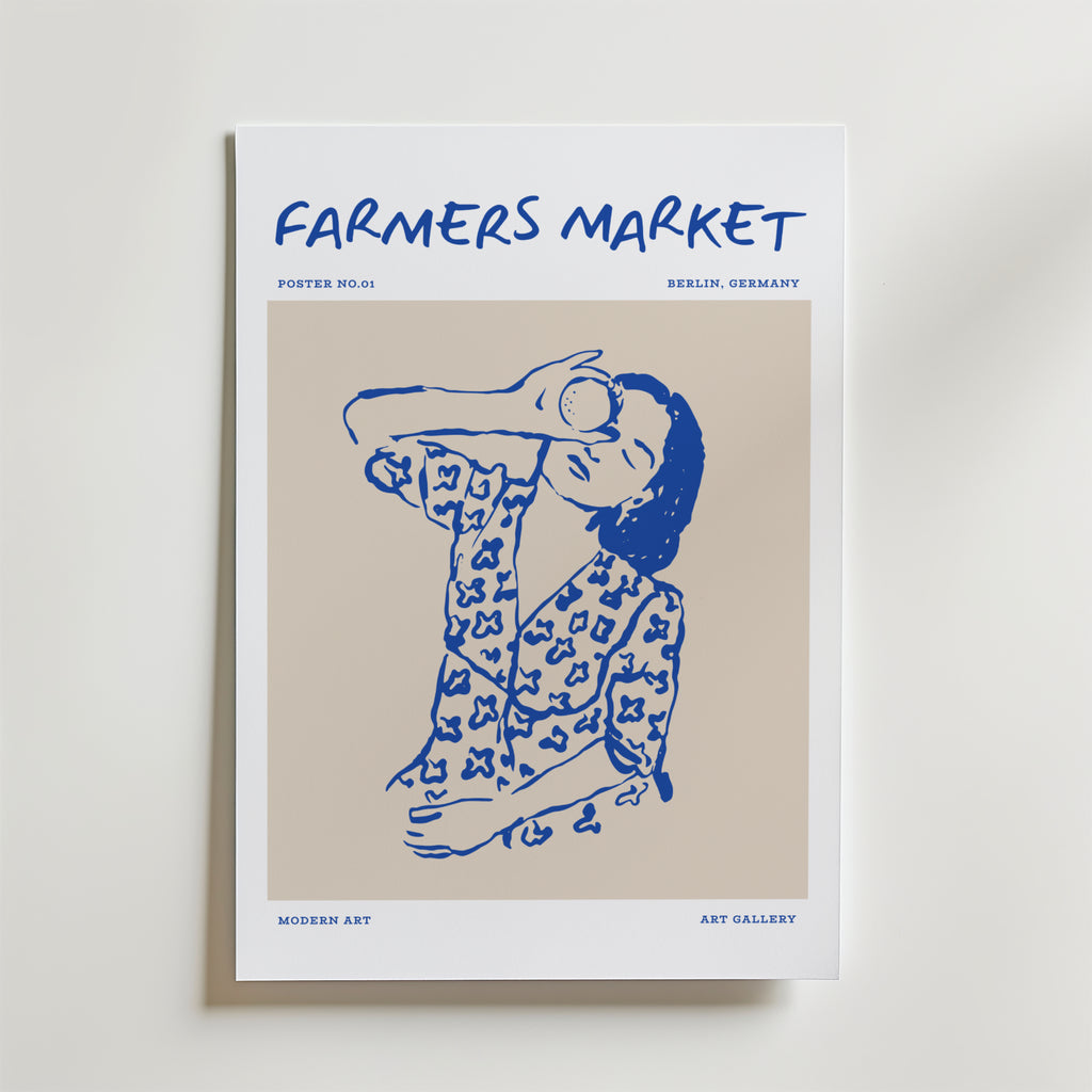 Farmers Market No.2 – stilfullt konsttryck från Bozetto, tryckt på matt finpapper