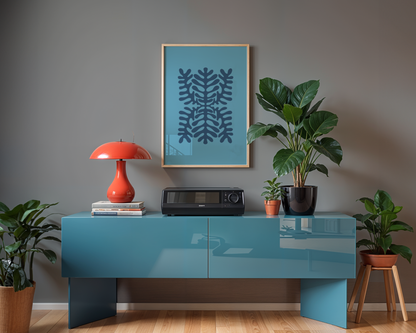 Deep Blue Symmetry Poster