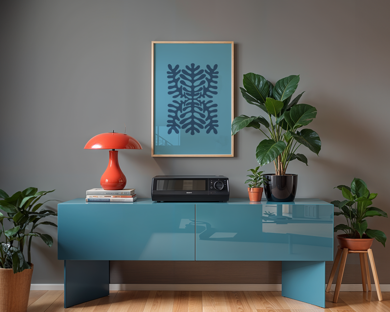 Deep Blue Symmetry Poster