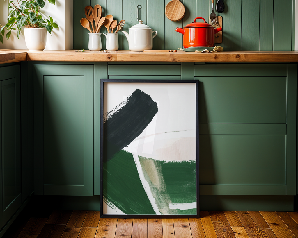 Mockup av Abstract Embrace of Nature affisch på vägg – köp enkelt hos Bozetto i hög kvalitet