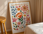 Mockup av Les Fleurs De Ráme affisch på vägg – köp enkelt hos Bozetto i hög kvalitet