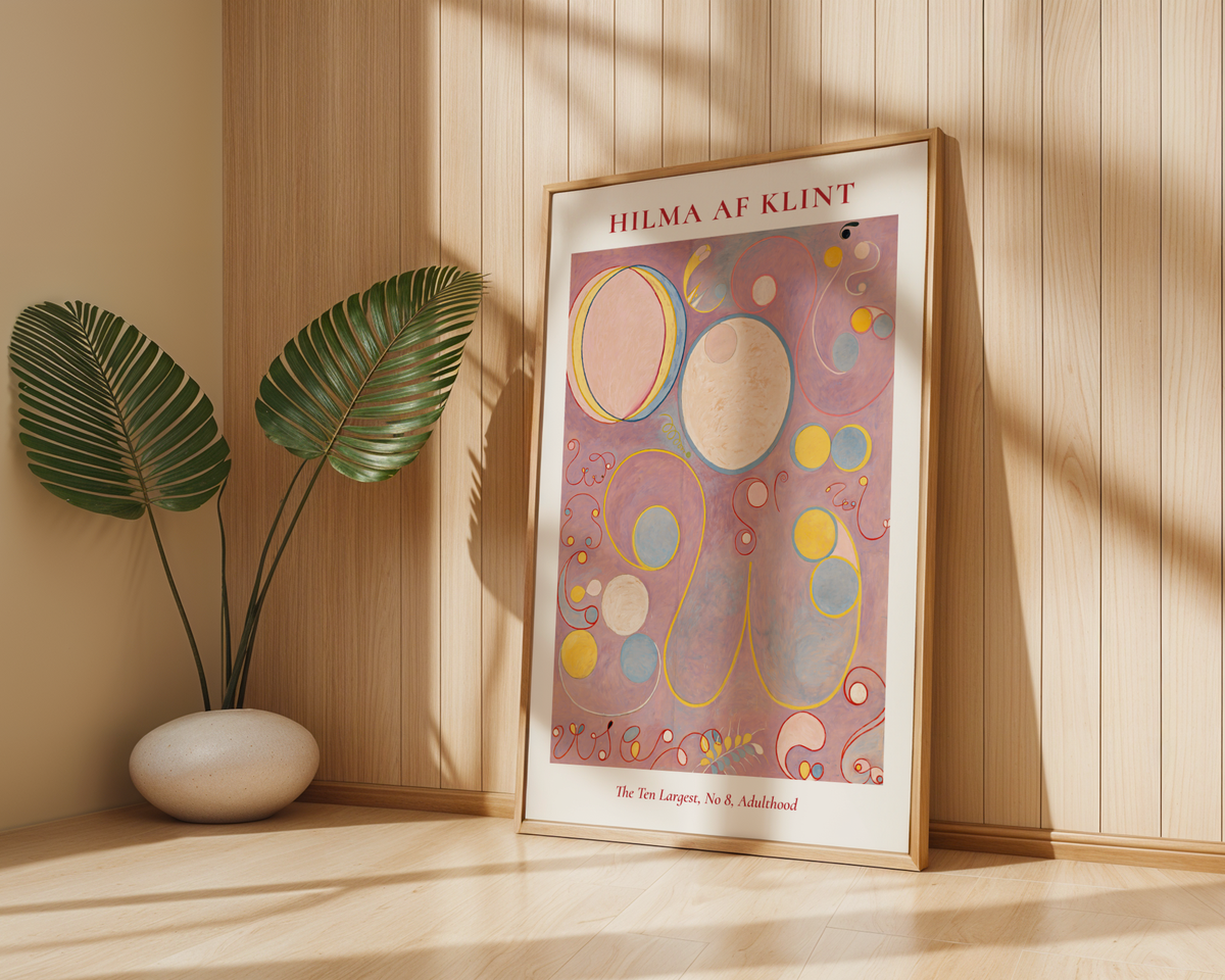 Mockup av Hilma af Klint The Ten affisch på vägg – köp enkelt hos Bozetto i hög kvalitet