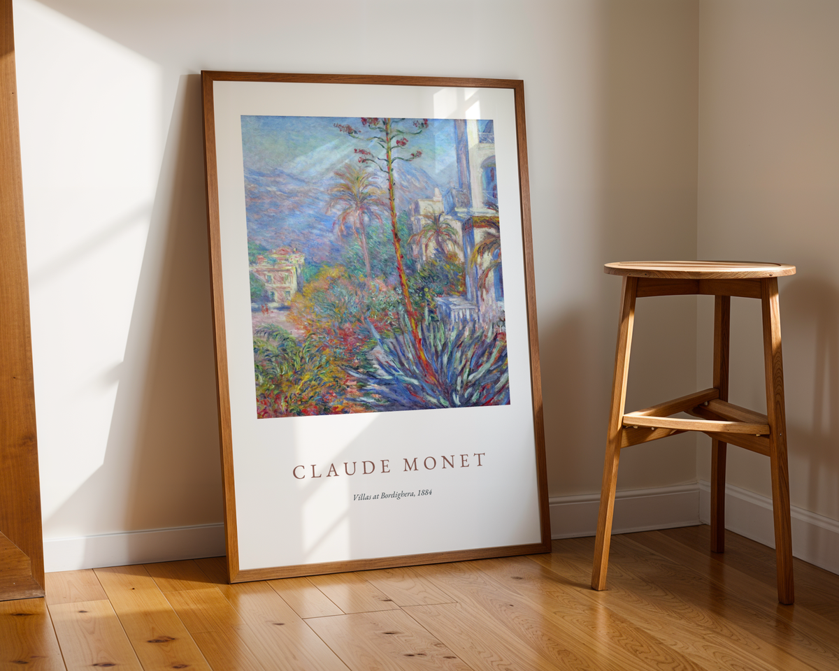 Mockup av Claude Monet Villas At affisch på vägg – köp enkelt hos Bozetto i hög kvalitet